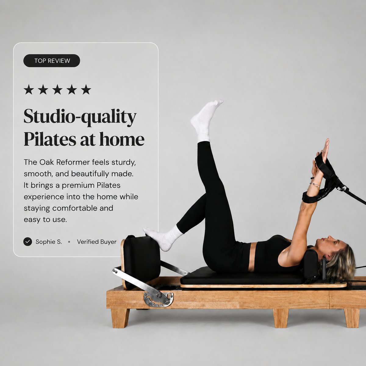 GymSets Studio Oak Reformer Pilates Machine